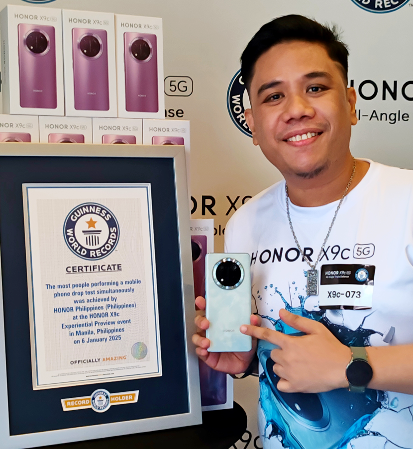 HONOR Philippines Guinness World Record HONOR X9c 5G, Mark Milan Macanas, TechPinas, Guinness World Record Ceritificate