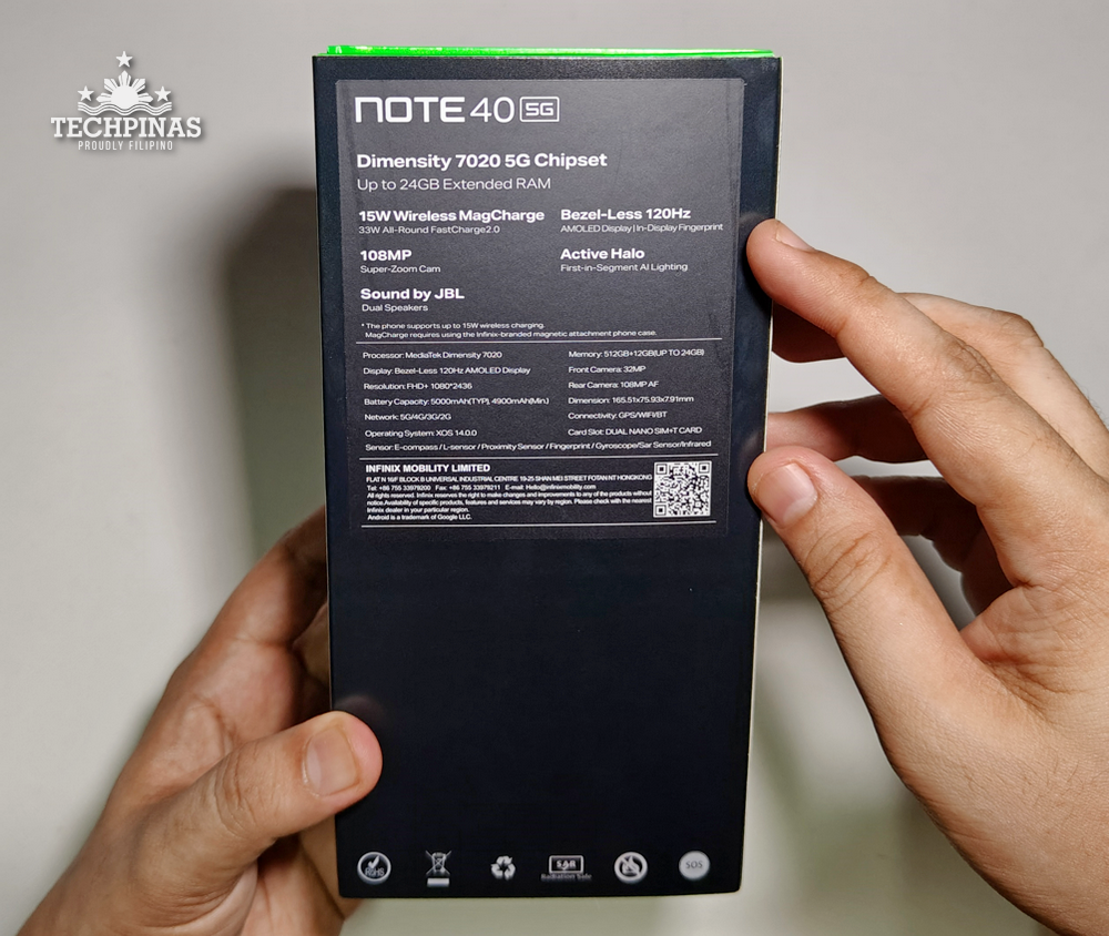 Infinix NOTE 40 5G Box Technical Specifications