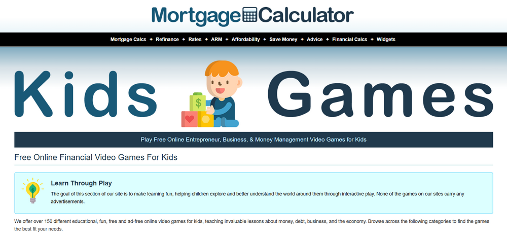 Mortgage Calculator Money Games for Kids